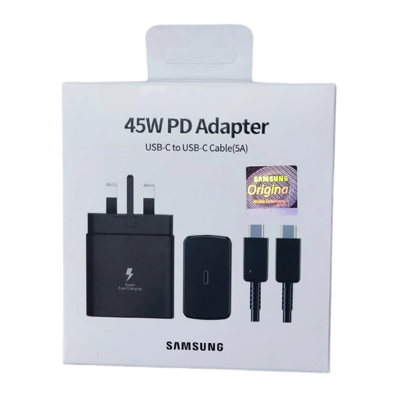 شارژر 45 وات سامسونگ سوپر فست 3 پین همراه با کابل