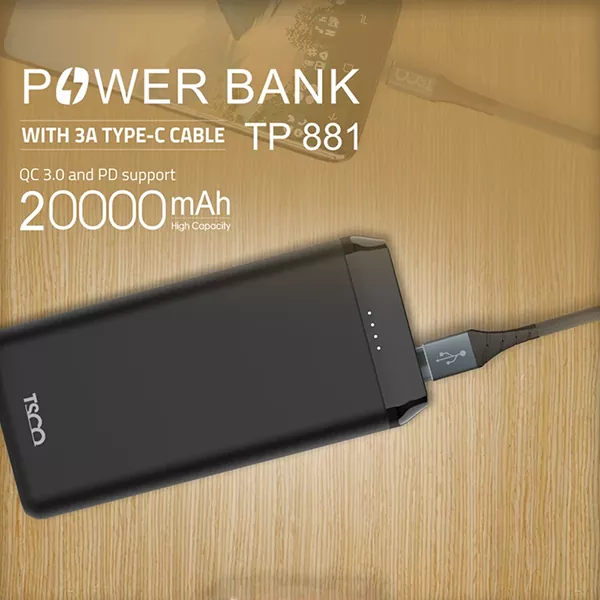 پاوربانک تسکو مدل TP 881 ظرفیت 20000 میلی آمپر ساعت