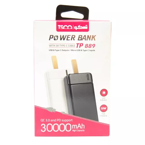 TP-889-7 پاوربانک تسکو مدل TP 889 ظرفیت 30000 میلی آمپر ساعت