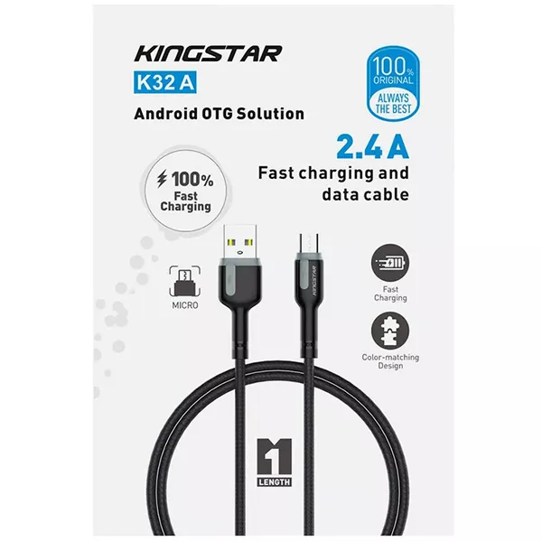 کابل شارژر یو اس بی به میکرو یو اس بی کینگ استار مدل K32A