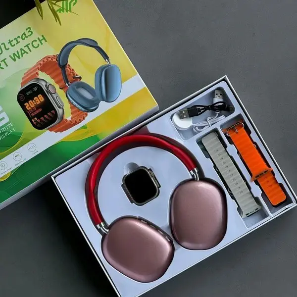 BIG-H27 Ultra3 ساعت هوشمند بیگ مدل H27 Ultra3 به همراه هدفون و 4 عدد بند در رنگ های مختلف