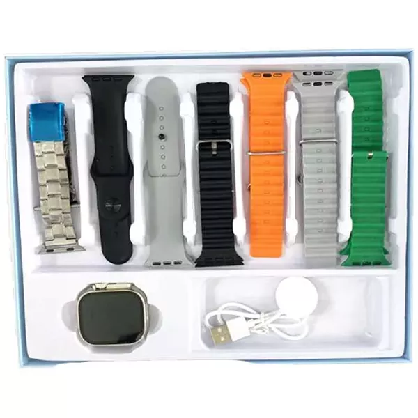 BIG-TK26 ULTRA2-1 ساعت هوشمند بیگ مدل TK26 ULTRA2 به همراه 7 عدد بند در رنگ های مختلف