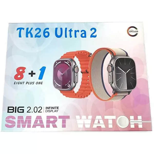 ساعت هوشمند بیگ مدل TK26 ULTRA2 به همراه 7 عدد بند در رنگ های مختلف