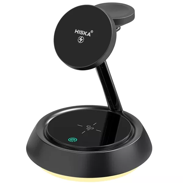Hiska-HR-13 شارژر بی سیم 3 کاره هیسکا مدل HR-13