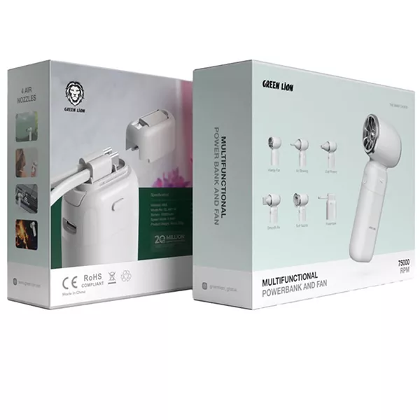 gl-mf110-10 پاور بانک و جت فن گرین لاین مدل GL-MF110 ظرفیت 10000 میلی آمپر ساعت