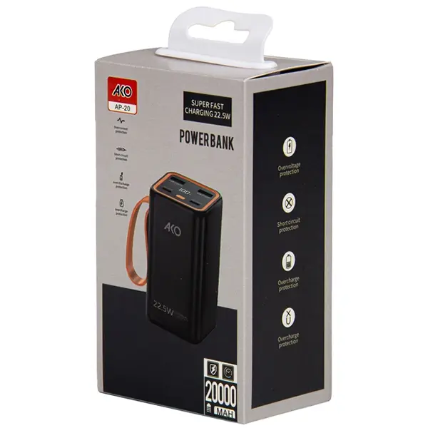 ako-ap-20-2 پاوربانک آکو مدل AP-20 ظرفیت 20000 میلی آمپر ساعت