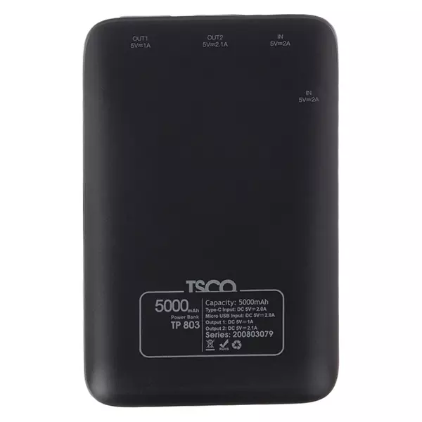 tp-803-16 پاوربانک تسکو مدل TP 803 ظرفیت 5000 میلی آمپر ساعت