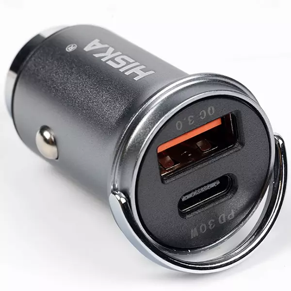 hiska-lighter-charger-hcc-306-2 شارژر فندکی هیسکا مدل HCC-306 به همراه کابل تبدیل USB-C