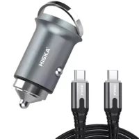 شارژر فندکی هیسکا مدل HCC-306 به همراه کابل تبدیل USB-C