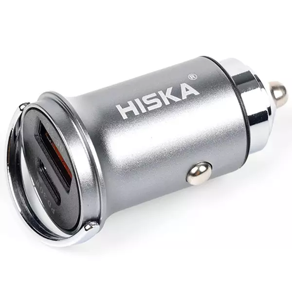 hiska-lighter-charger-hcc-306-3 شارژر فندکی هیسکا مدل HCC-306 به همراه کابل تبدیل USB-C