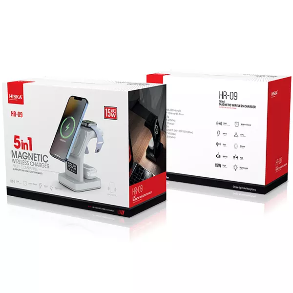 شارژر بی سیم مگنتی 5 کاره هیسکا مدل HR-09