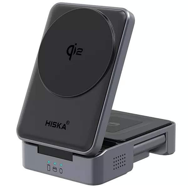 hiska-wireless-charger-hr-15-1 شارژر بی سیم مگنتی 3 کاره هیسکا مدل HR-15