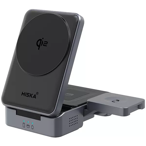 شارژر بی سیم مگنتی 3 کاره هیسکا مدل HR-15