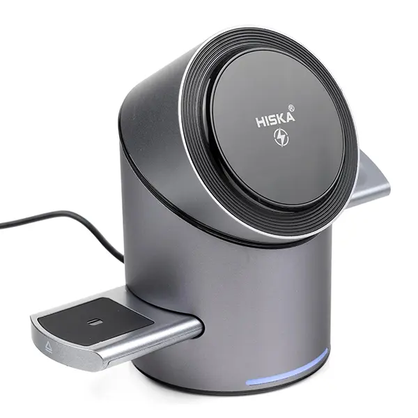 hiska-wireless-charger-hr-16-3 شارژر بی سیم مگنتی 3 کاره هیسکا مدل HR-16